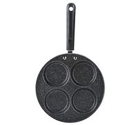 Respicefinem Non Stick Poêle à Frire 4 Trous pour Oeufs Frit Chauffage Rapide Économie D'énergie Anti Échaudage Poignée Matériel Maison Cuisine Batterie De Cuisine 24cm (Quatre trous ronds 24 cm)