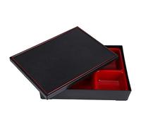 Respicefinem Portable Japanese Style Lunch Boxes Food Storage Box Made Of Food Grade ABS Lightweight And Unbreakable Ideal For Office Picnics With Red And Black Color And Siz