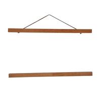 Respicefinem Porte-Affiche magnétique en Bois 21 cm, Cadre en Bois de Teck pour Impressions, Photos, œuvres d'art, Cintre décoratif avec aimants puissants (40 cm)