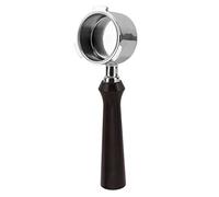 Respicefinem Porte-filtre à café sans fond de 51 mm pour Dedica Arte Manche en bois massif Panier filtrant en acier inoxydable de qualité supérieure Outil d'observation (F Bois de santal)