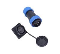 Respicefinem Prise carrée étanche IP68 Connecteur d'aviation avec Contacts en cuivre plaqué Or pour équipements de Communication et appareils électroniques (3 Pin)