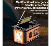 Respicefinem Radio météo à manivelle d'urgence avec Alerte NOAA 12 000 mAh à énergie Solaire Am FM WB Radio Portable avec Chargeur à manivelle, Lampe de Poche, Boussole pour la (Verte)