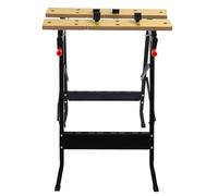 Respicefinem Table de Travail Pliante Cadre en Acier Robuste MDF Étau Mâchoires 220 LBS Capacité Portable Atelier Outil De Réparation Banc pour Serrage Peinture