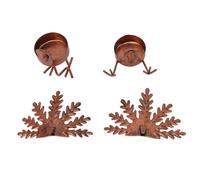 Respicefinem Thanksgiving Dinde Bougeoir Fer Marron Base Stable pour Table Cheminée Fenêtre Décor 2 Pièces Photophore Bougeoirs