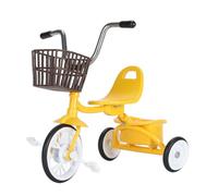 Respicefinem Tricycle Vintage en métal Jaune, modèle décoratif Miniature à Trois Roues, Statue en Alliage de Fer, pneus en Caoutchouc, Ornement d'étagère de Bureau, pour (Jaune)
