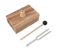 RespiceFinem Tuning Fork Ensemble avec boîte de résonateur en bois et marteau en caoutchouc 512Hz Ton de chant en acier pour guérir le yoga Méditation Détente idéale pour les