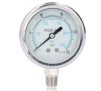 Respicefinem Vacuum Pressure Durable Stainless Steel Case High Test Accuracy Suitable for Industrial And Household Use 1/4in NPT 0 To 40Mpa (0~25Mpa)
