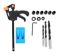 Respicefinem Woodworking Oblique Hole Locator 15 Degree Angle Drill Guide Set for DIY Carpentry Projects with 6 8 10mm Drill Bits and Sturdy Aluminium Alloy Construction