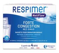 Generique Respimer Netiflow – Recharge irrigation nasale – Eau de mer – 16 sachets