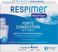 RESPIMER NetiFlow - Recharges 30 Sachets pour Irrigation Nasale - Formule Brevetée et Fabriquée en France - Dès 4 ans