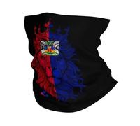 Respirant Bandeau Magique,Drapeau et Lion haïtiens,Protection du Visage Anti-UV Cache-Cou pour Yoga Sports Course à Pied 26X30cm