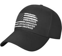 Respirant Casquette Baseball,Bonnet De Golf Démasqué, Non Muselé, Non Vacciné, sans Peur Classic Casquette De Baseball pour Cyclisme Adulte Homme