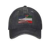 Respirant Casquette De Baseball, Drapeau De L'Amitié Entre L'Amérique Et L'Italie Chapeau De Golf Anti UV Casquette Trucker pour Golf Sport Badminton