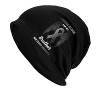 Respirant Casquette De Cyclisme Je Porte du Noir pour La Sensibilisation Au Cancer De La Peau De Mon Frère Bonnet d'hiver Tricoté Moelleux Chapeaux De Course pour Jogging, Cyclisme, Running