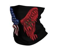 Respirant Chapeaux Demi-Visage,Aile du Drapeau marocain de l'Amérique et du Maroc,Écharpe Demi-Visage Multifonctionnel Balaclava pour Ski Vélo Moto 26X30cm