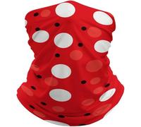 Respirant Décoration faciale,Pois Rouges et Blancs,Chapeaux Demi-Visage Séchage Rapide Gaiter pour Jogging Vélo Homme 26X30cm