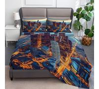Respirant Drap-Housse 90 x 190 cm Centre-Ville De Los Angeles Vue Aérienne avec élastique Drap-Housse Microfibre Doux, Antidérapants Résistant aux Rides Parure de lit, Bleu