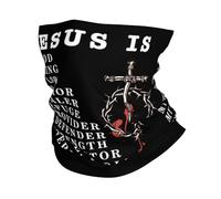 Respirant Écharpe Demi-Visage,Jésus est Mon Dieu, Mon Roi, Mon Seigneur. Religion Blanche,Bande de Cheveux Imprimé Balaclava pour Yoga Cyclisme Sports 26X30cm