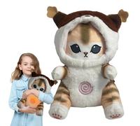 Respirante pour Dormir - Chat en Peluche réaliste Ultra softiste avec lumière apaisante | apaisante Interactive de 12 Pouces, Compagnon de Sommeil pour bébé, Jouet de Nuit câlin