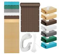 Respirante Rectangulaire 0.7 x 3.2 m Résistant Aux UV Toile d'ombrage Protection Solaire avec 4 Morceaux de Corde pour Extérieur Terrasse Jardin Balcon, Brun