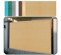 Respirante Rectangulaire 100 x 465 cm Protection des Rayons 95% UV Auvent de Terrasse Anti-Ultraviolets avec Cordons pour Patio Jardin, Terrasse, Extérieur, Balcon, Jaune Sable