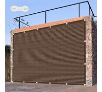 Respirante Rectangulaire 100 x 530 cm Offre Une Protection Contre Les UV Balcon Paravent Bâche Respirante HDPE pour Patio Jardin, Terrasse, Extérieur, Balcon, Brun