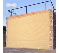 Respirante Rectangulaire 150 x 440 cm Offre Une Protection Contre Les UV Balcon Paravent Bâche Respirante HDPE pour Patio Jardin, Terrasse, Extérieur, Balcon, Couleur Crème