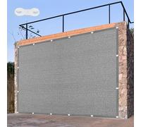 Respirante Rectangulaire 150 x 580 cm Offre Une Protection Contre Les UV Balcon Paravent Bâche Respirante HDPE pour Patio Jardin, Terrasse, Extérieur, Balcon, Gris Clair