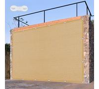 Respirante Rectangulaire 200 x 600 cm Offre Une Protection Contre Les UV Balcon Paravent Bâche Respirante HDPE pour Patio Jardin, Terrasse, Extérieur, Balcon, Jaune Sable