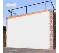 Respirante Rectangulaire 200 x 620 cm Offre Une Protection Contre Les UV Balcon Paravent Bâche Respirante HDPE pour Patio Jardin, Terrasse, Extérieur, Balcon, Blanc