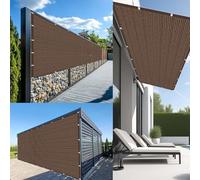 Respirante Rectangulaire 250 x 250 cm Respirante Protection 98% UV Filet d'ombrage Extérieur avec Cordons pour Terrasse Patio Jardin Balcon Extérieur, Brun