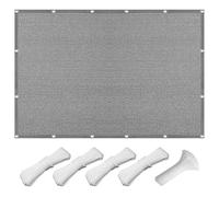 Respirante Rectangulaire 473 x 506 cm Rayons UV à 98% Auvent Anti-UV avec Corde Libre Facile à Plier pour Serre/Jardin/Pergola/Patio Lawn, Gris Clair