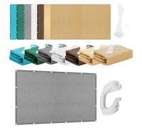 Respirante Rectangulaire 573 x 623 cm Protection des Rayons 98% UV Terrasse Voiles Solaire avec Le Kit de Fixation pour Patio Jardin, Terrasse, Extérieur, Balcon, Gris Clair