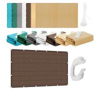 Respirante Rectangulaire 581 x 628 cm Protection des Rayons 98% UV Terrasse Voiles Solaire avec Le Kit de Fixation pour Patio Jardin, Terrasse, Extérieur, Balcon, Brun