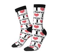 Respirantes Chaussettes De Sports J'Aime La Norvège Socks Renforcées Homme Chaussettes Pour Courir Basketball Trekking 40Cm