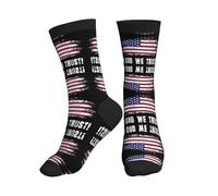 Respirantes Homme Chaussettes Drapeau américain élégant en Dieu nous croyons Socks Renforcées Chaussettes de Sports pour Homme Handball Cyclisme 40cm