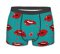 Respirants Caleçon Boxeur Hommes Lèvres féminines, Bouche avec Un Baiser Boxers sans Étiquette Calecon Boxer S