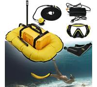 Respirateur De Fond Gonflable, Systèmes De Plongée, Plongée Rechargeable 3/5,5 Heures Bouteille De Plongée, Profondeur Maximale De 10/15 Mètres, pour La Plongée Loisir Et La Pêche,Yellow-D300