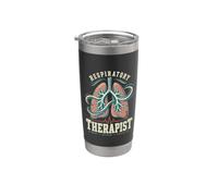 Respiratoire Thérapeute Respiratoire Oxygen Expertise RT Care Lungs Gobelet isotherme en acier inoxydable double paroi