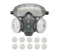 Respirator Masque With Filters - Full Face Protective Filter With Goggles | Indsustrial Masque Respirator | For Woodworking Painting Welding Grinding Construction Industry And Others