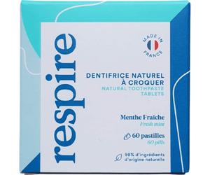 Respire Dentifrice Naturel à Croquer Menthe Fraîche 60 Pastilles
