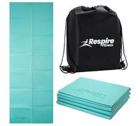 Respire Fitness Tapis de yoga léger et pliable pour voyage - Tapis de gym portable antidérapant pour homme et femme Doux 3 couches Essentiel pour le fitness, l'entraînement, le pilates, l'exercice,