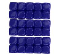 RespireFinem Lot de 30 dés en plastique arrondi 6 côtés de 16 mm pour fête de jeu, autocollants amusants à faire soi-même, mathématiques, enseignement jaune, pour jeux de société, autres jeux et (bleu