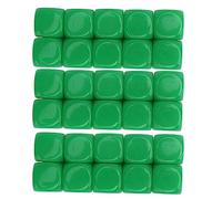 RespireFinem Lot de 30 dés en plastique arrondi 6 côtés de 16 mm pour fête de jeu, autocollants amusants à faire soi-même, mathématiques, enseignement jaune, pour jeux de société, autres jeux et (vert