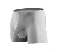 Respirez facilement avec ces boxers en soie glacée pour homme avec une poche spéciale (gris clair)