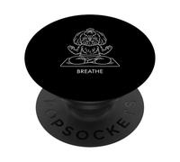 Respirez la Posture de Yoga Shih Tzu PopSockets PopGrip Adhésif