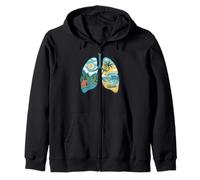 Respirez Nature Poumons Camping Montagne Surf Plage Sweat à Capuche