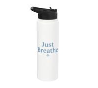 Respirez simplement une citation calme avec Lotus Minimal Stainless Steel Insulated Water Bottle