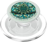 Respirez, yogo Tee Grenouille méditative géométrique PopSockets PopGrip pour MagSafe