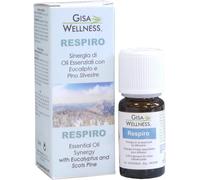 - Respiro - Synergie D'huiles Essentielles Balsamiques Biologiques 10 Ml 100% Pures Et Naturelles D'eucalyptus, De Pin, De Niaouli, De Thym, De Lavande Et De Romarin - Made In Italy
